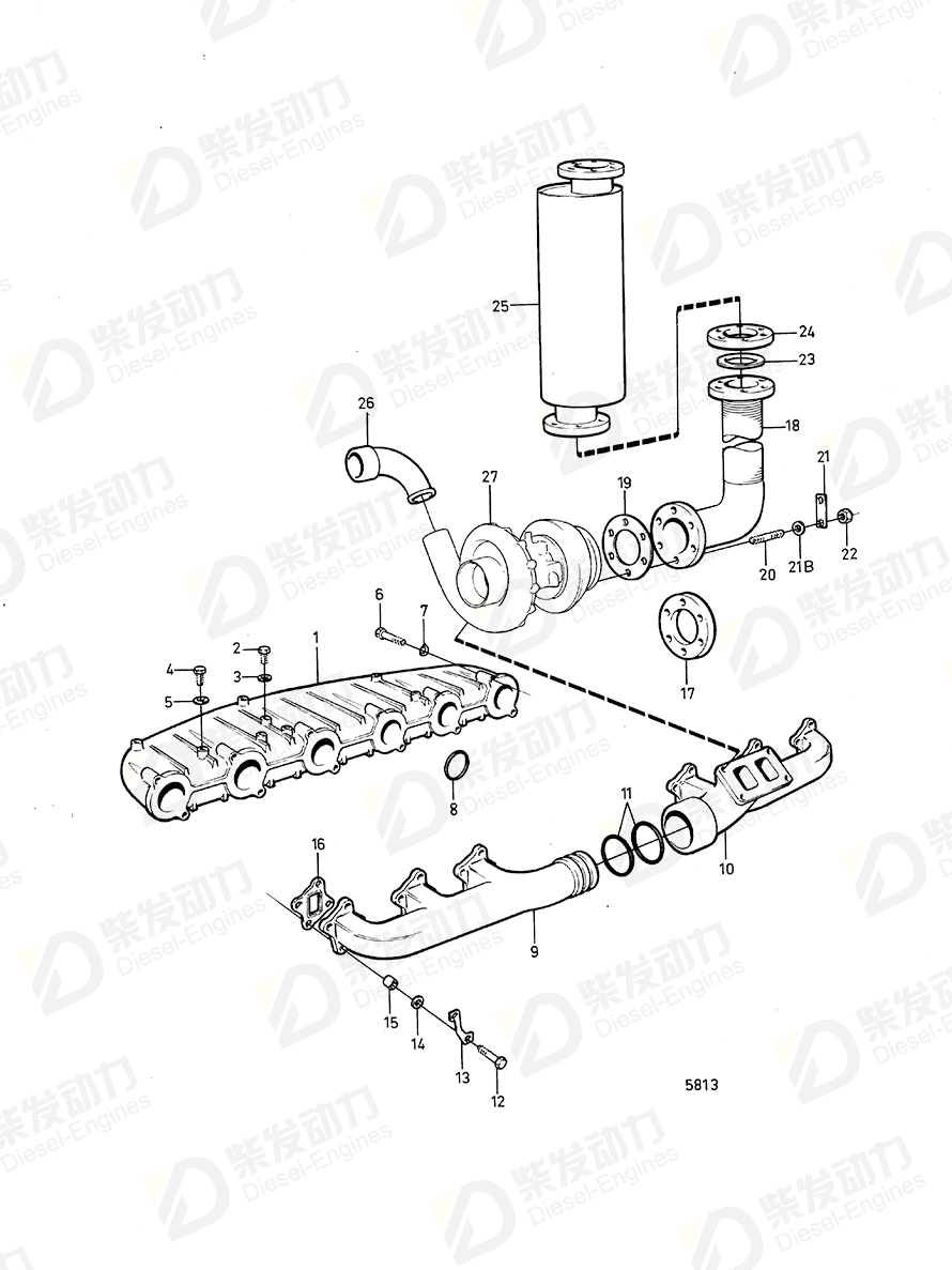 volvo penta Gasket 907132 Drawing volvo penta Gasket 907132 Drawing